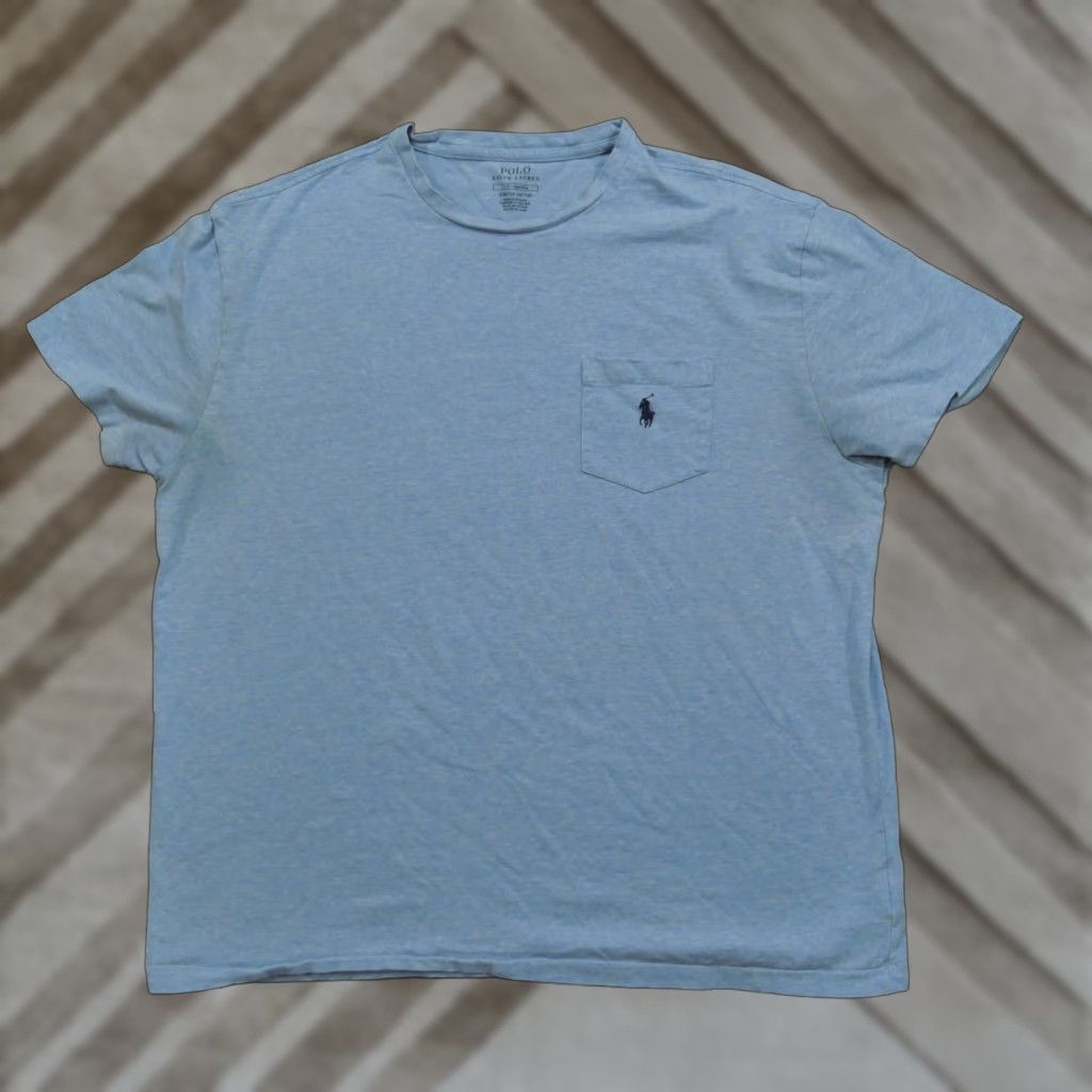Polo Ralph Lauren Polo Ralph Lauren T Shirt Adult Large Blue Pocket Logo Short Sleeve Crew Neck Cotton Mens Size US L / EU 52-54 / 3 - 1 Thumbnail