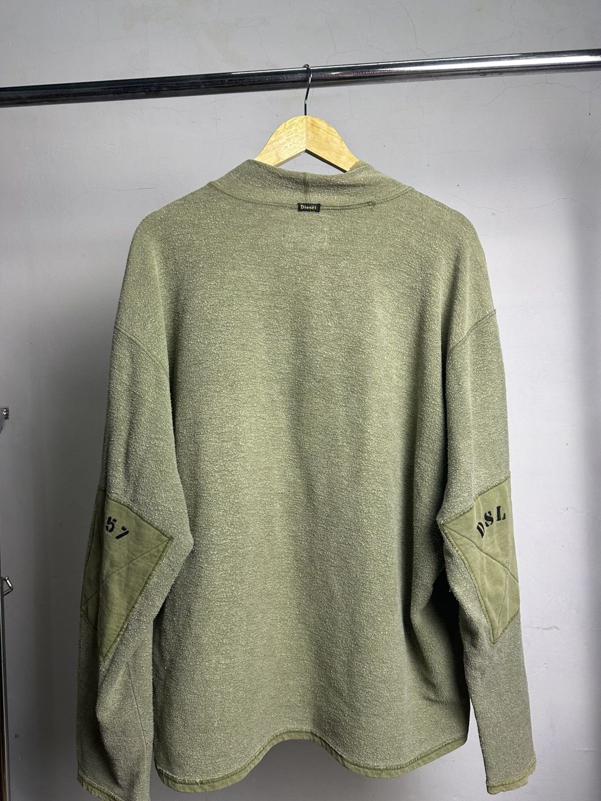 Diesel × Le Grande Bleu (L.G.B.) Ripped Diesel Army Longsleeve Sweatshirt Size US L / EU 52-54 / 3 - 7 Thumbnail