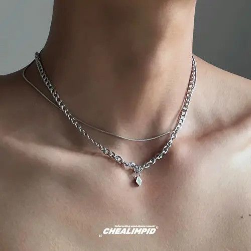 Jewelry 654Silver Layered Chain Necklace, Pendant Charm Necklace Size ONE SIZE - 8 Thumbnail