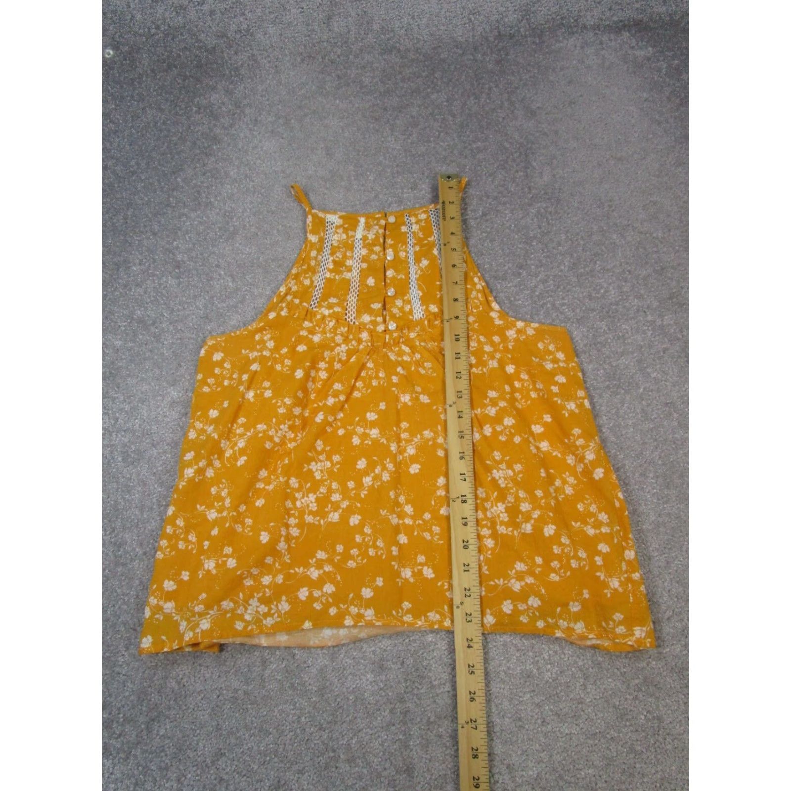 Vintage MAEVE Shirt Womens XL Yellow White Floral Tank Top Sleeveless Square Neck Pullover Cotton - Floral Pattern - 90s/Concert? (if applicable) Womens Size XL / US 12-14 / IT 48-50 - 7 Thumbnail