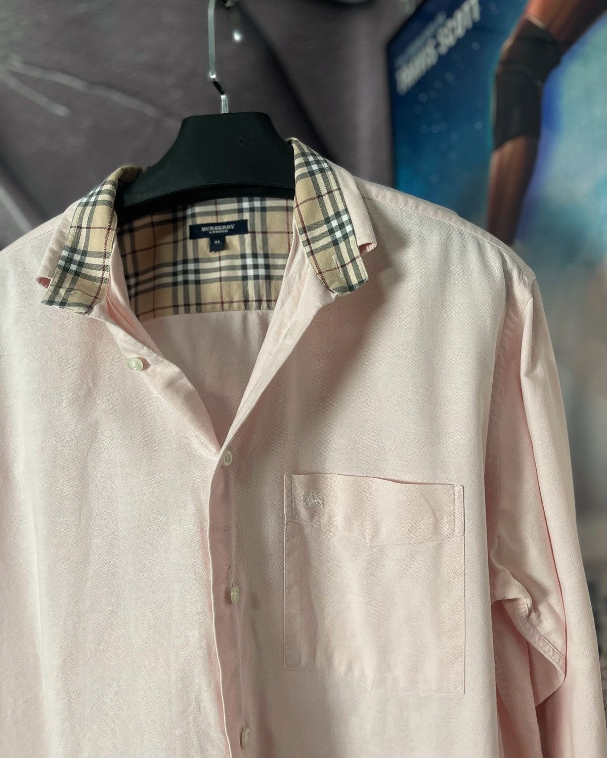 Burberry London Pink Long Sleeve Shirt Size XL