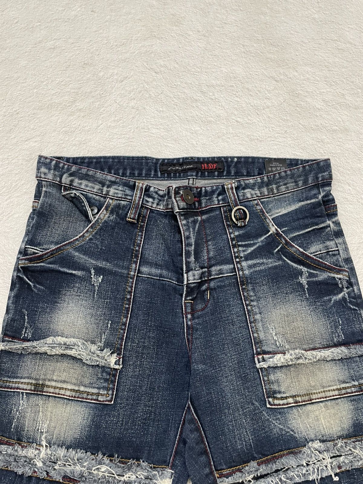 Japanese Brand 2000s ILDF Y2K Layered Distressed Denim Archive Grunge LGB Size US 31 - 5 Thumbnail