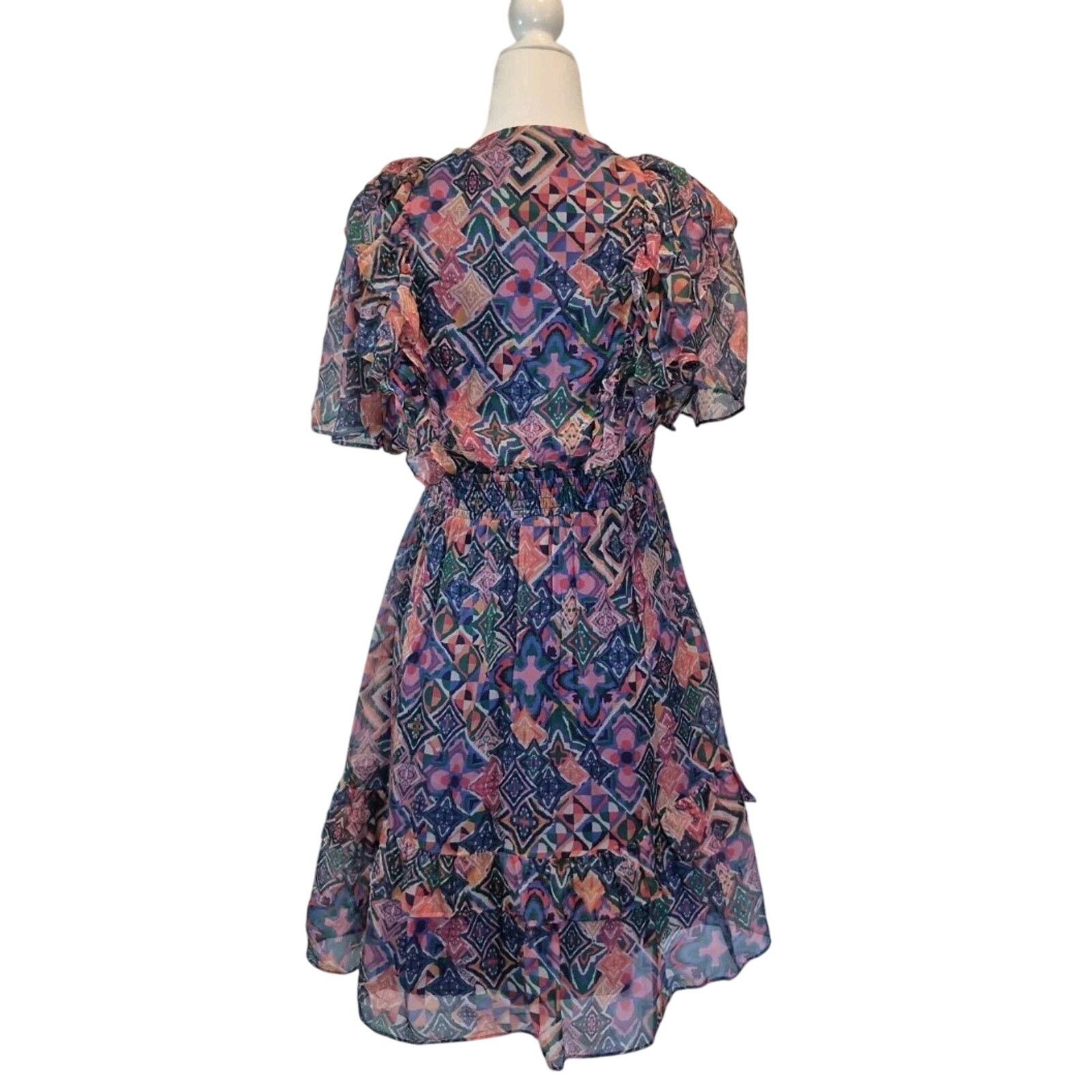 Other New Hale Bob Kiara Silk Blend Multicolor Dress S Size S / US 4 / IT 40 - 4 Thumbnail