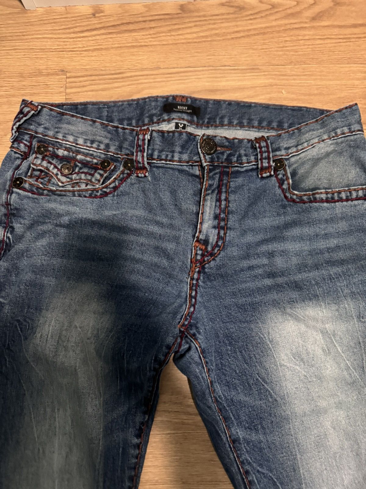 True Religion True Religion Ricky Relaxed Straight Vintage Denim Size US 34 / EU 50 - 4 Thumbnail