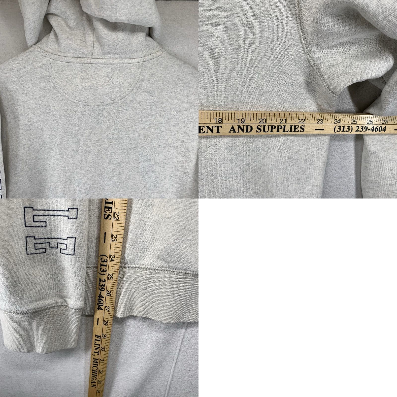 American Eagle Outfitters American Eagle Hoodie Men L Heather Gray Logo Sleeve Pullover Hooded All Seasons Graphic Print Size US L / EU 52-54 / 3 - 10 Thumbnail