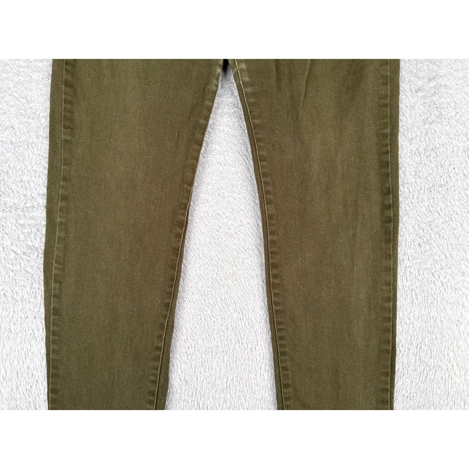 Imperial Emperial Jeans Juniors 13 Womens Green Low Rise Medium Wash Denim 33x29 5-Pocket Logo Distressed Stretch Size 34" / US 12 / IT 48 - 3 Thumbnail