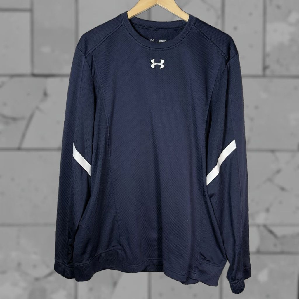 Under Armour VINTAGE Under Armour ColdGear Long Sleeve Shirt Men's XL Blue Activewear Size US XL / EU 56 / 4 - 1 Thumbnail