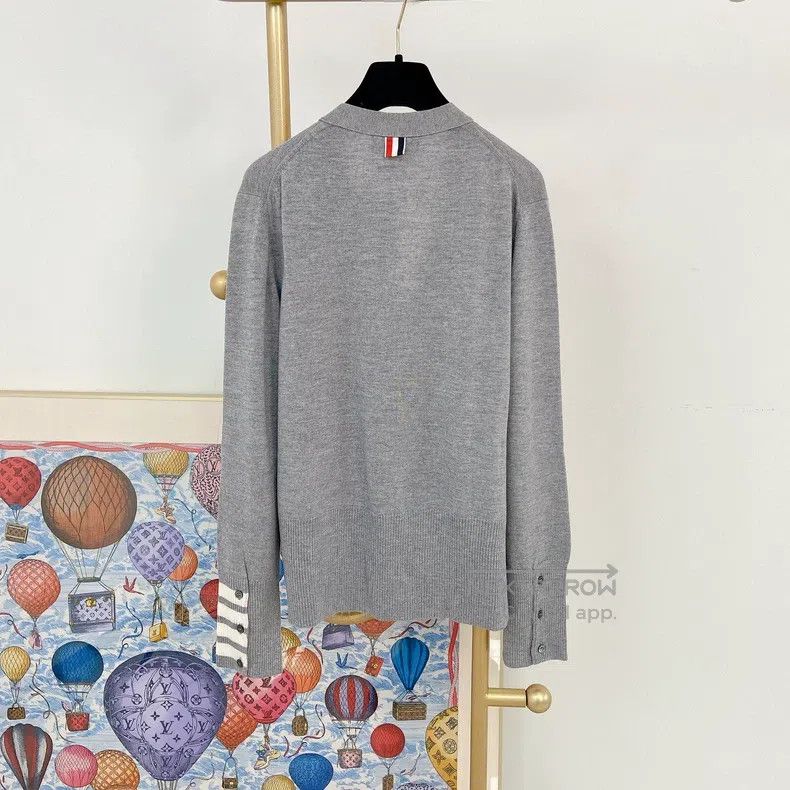 Thom Browne Thom Browne Gray Knit Cardigan Size US M / EU 48-50 / 2 - 2 Thumbnail
