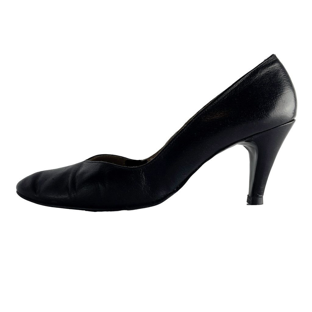 Balmain × Vintage BALMAIN Vintage Leather Pointed toe Heel black Pump 6.5 Size US 6.5 / IT 36.5 - 1 Thumbnail