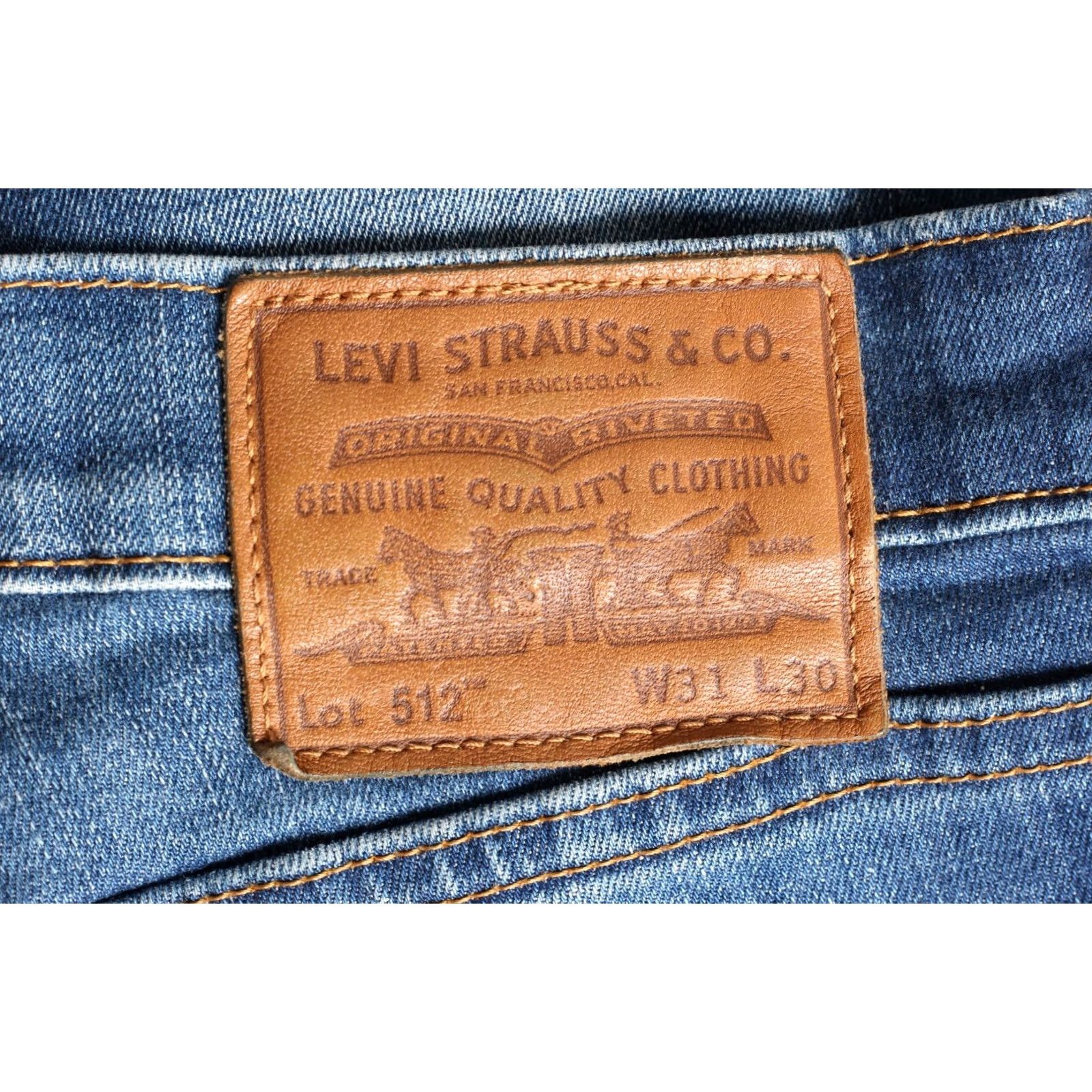 Levi's LEVI’S 512 PREMIUM Big E Slim Tapered Stretch Jeans Men Size 31/30 W31 L30 DZ6424 Blue Denim Slim Rise Mid 10-12 in Regular 5-Pocket Design Jeans Mens Size US 31 - 4 Thumbnail