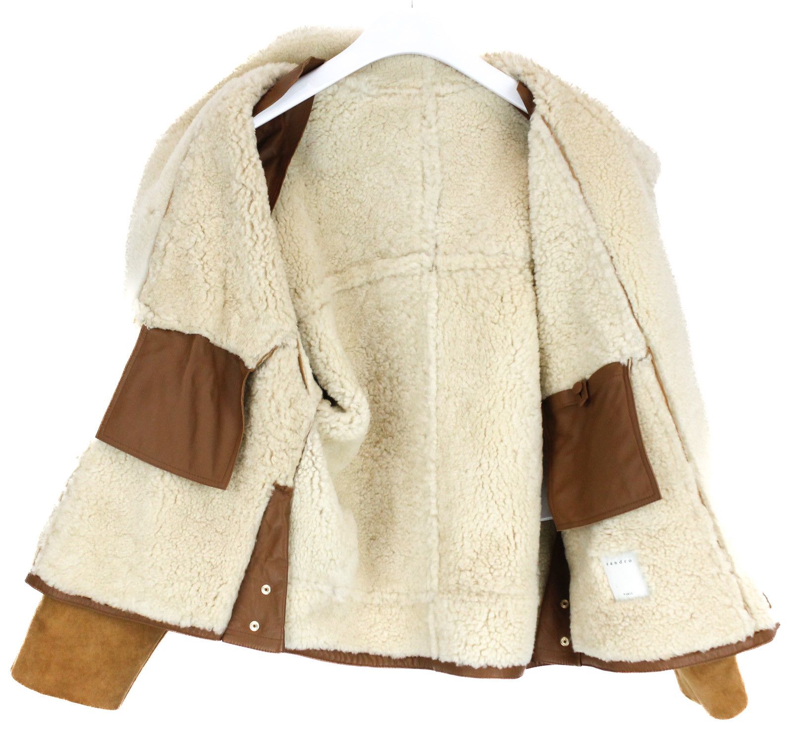 Sandro SANDRO Royal Jacket Women's LARGE Shearling Button Up Polo Size L / US 10 / IT 46 - 2 Thumbnail