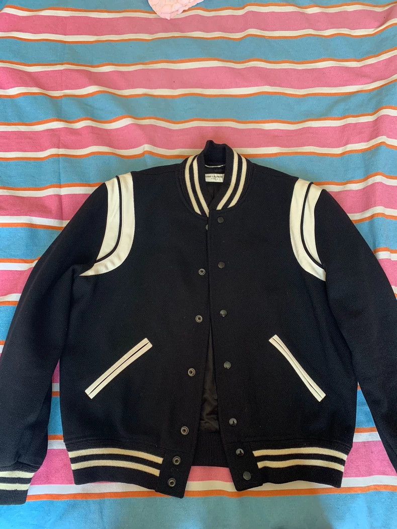 Saint Laurent Paris Saint Laurent Classic Black White Varsity Jacket Size US L / EU 52-54 / 3 - 1 Thumbnail