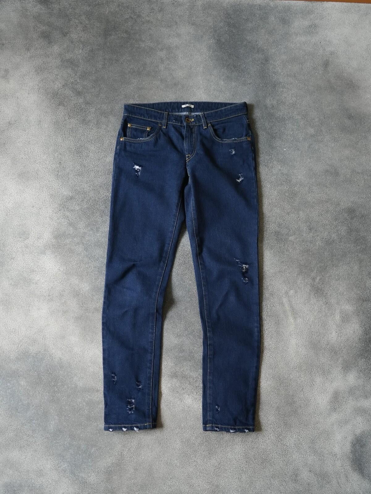 Miu Miu Miu Miu Distressed W/ Lace Part Skinny Jeans Pants Size 26" / US 2 / IT 38 - 2 Thumbnail