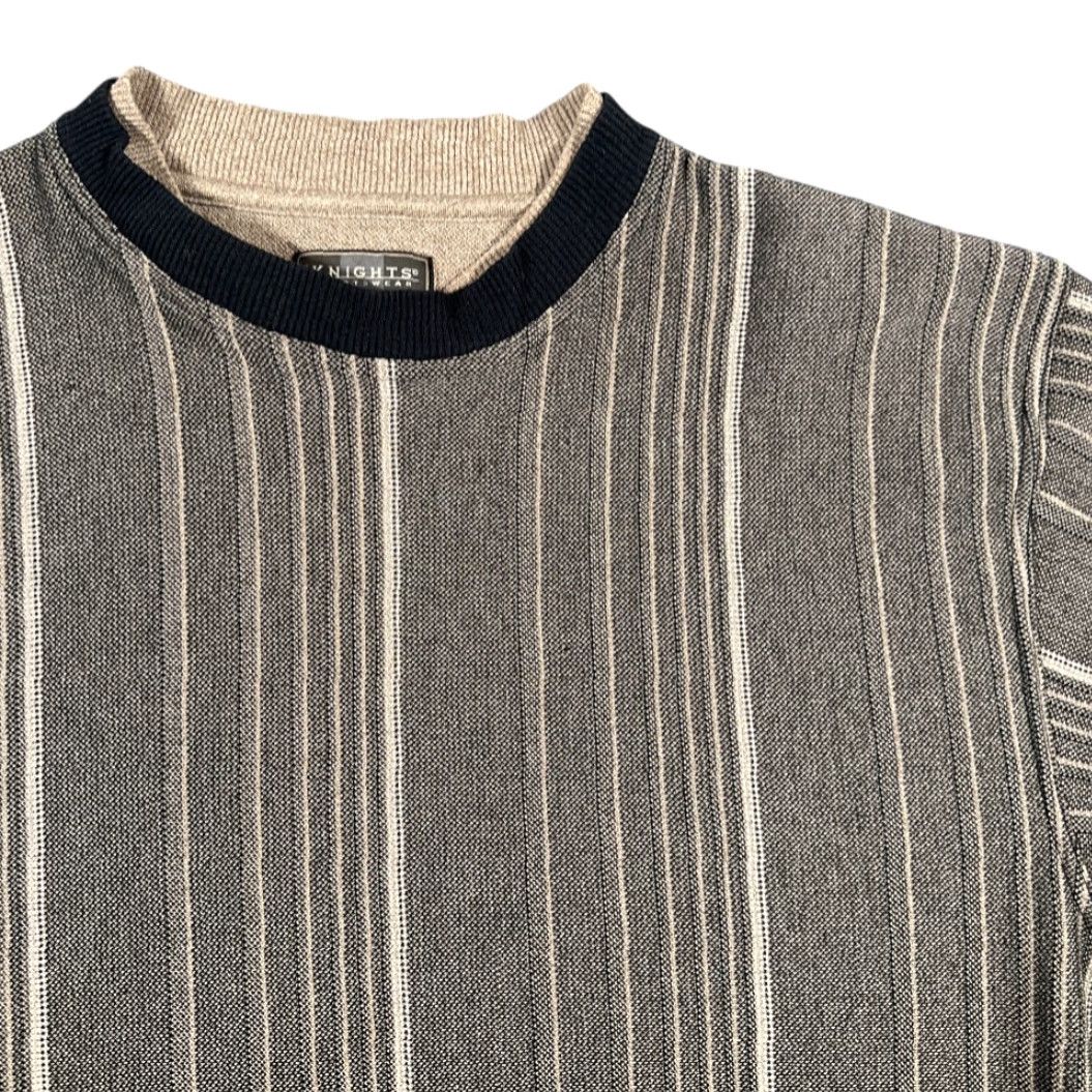 Doublet VINTAGE Knights Sportswear Sweater Adult LARGE Brown Striped Double Collar Y2K Size US L / EU 52-54 / 3 - 2 Thumbnail