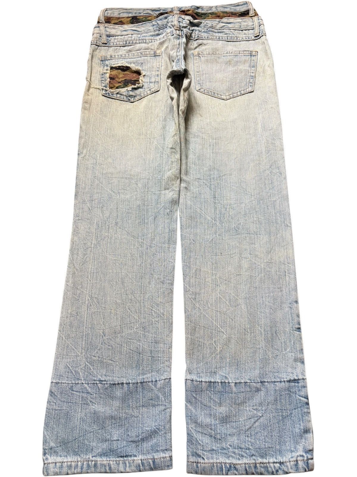 Issey Miyake Vintage Japanese Brand Double Waist Distressed Jeans Size 30" / US 8 / IT 44 - 2 Thumbnail