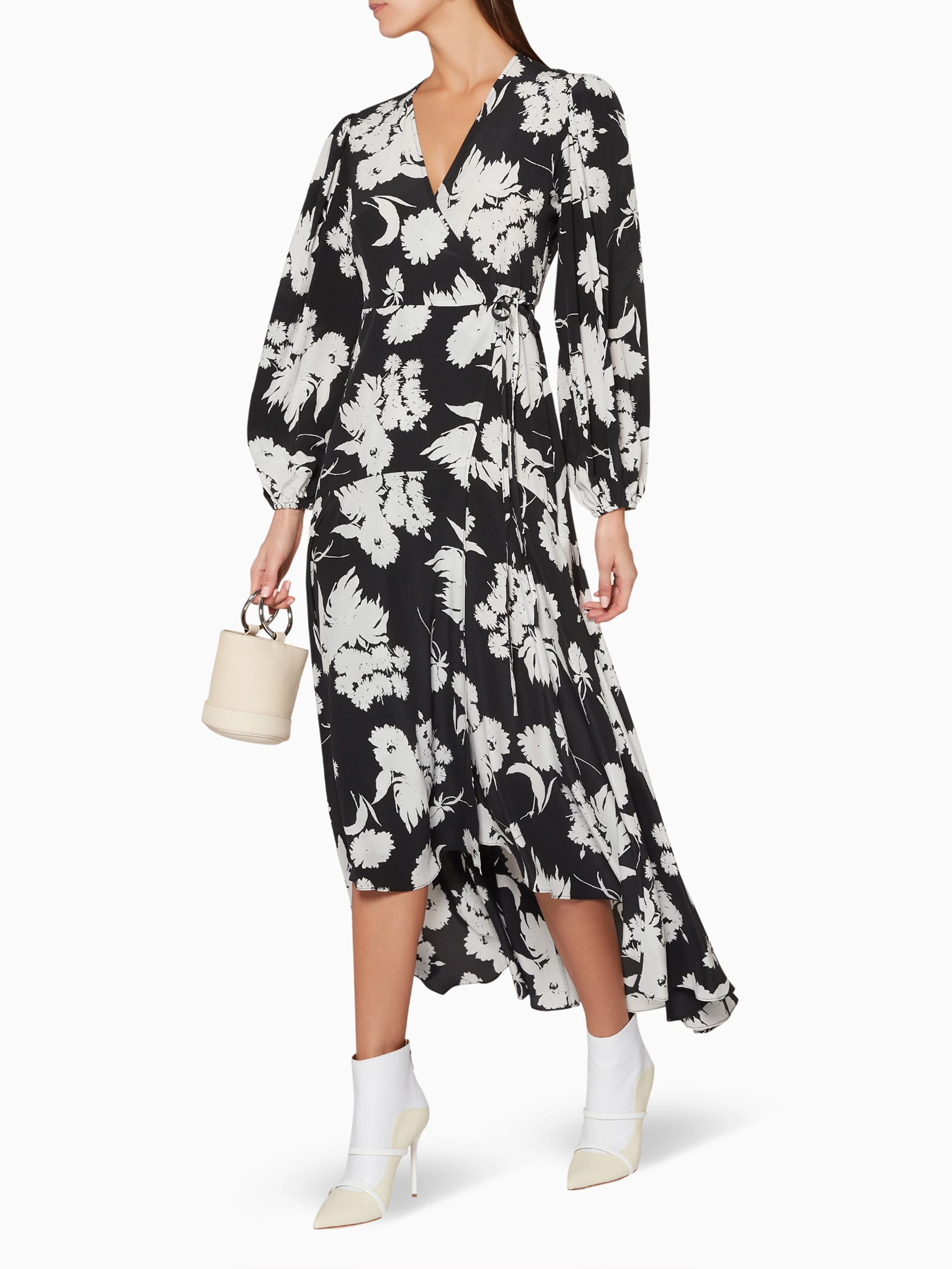 Ganni Ganni Kochhar Silk Floral Wrap Dress Size S / US 4 / IT 40 - 1 Thumbnail