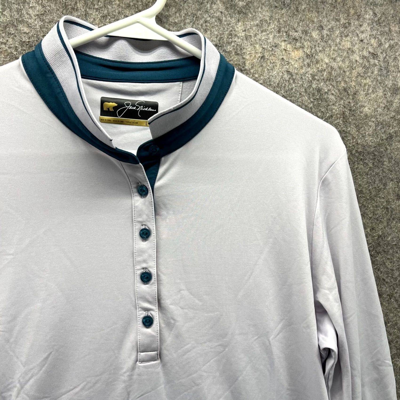 Vintage Jack Nicklaus Shirt Women Large Purple Henley Long Sleeve Snap Cotton Stretch Shirt Size L / US 10 / IT 46 - 7 Thumbnail