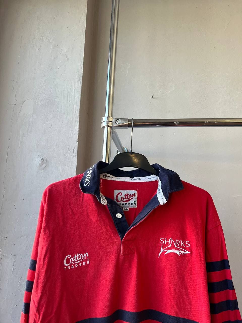 Cotton Traders 1998/99 SHARKS RUGBY AWAY RARE UNION SHIRT JERSEY SIZE XL Size US XL / EU 56 / 4 - 3 Thumbnail