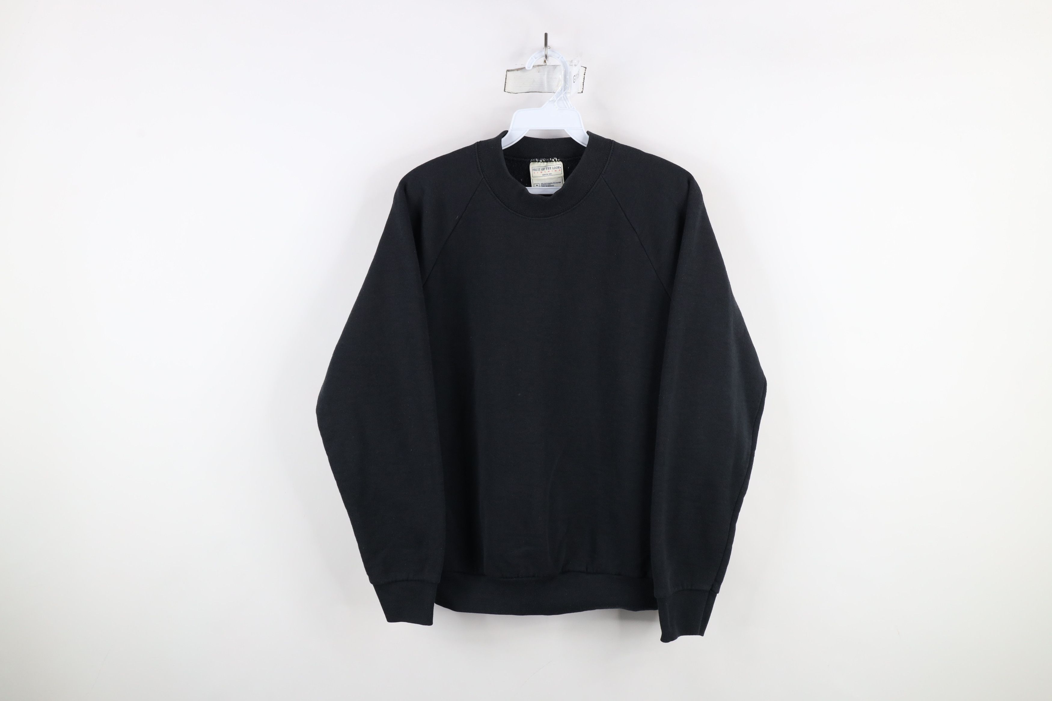 Vintage Vintage 90s Streetwear Blank Crewneck Sweatshirt Black USA Size M / US 6-8 / IT 42-44 - 1 Thumbnail