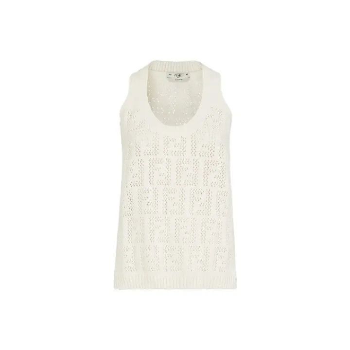 Fendi Fendi Sleeveless Knit Top with Cutouts -2507 Size S / US 4 / IT 40 - 1 Thumbnail