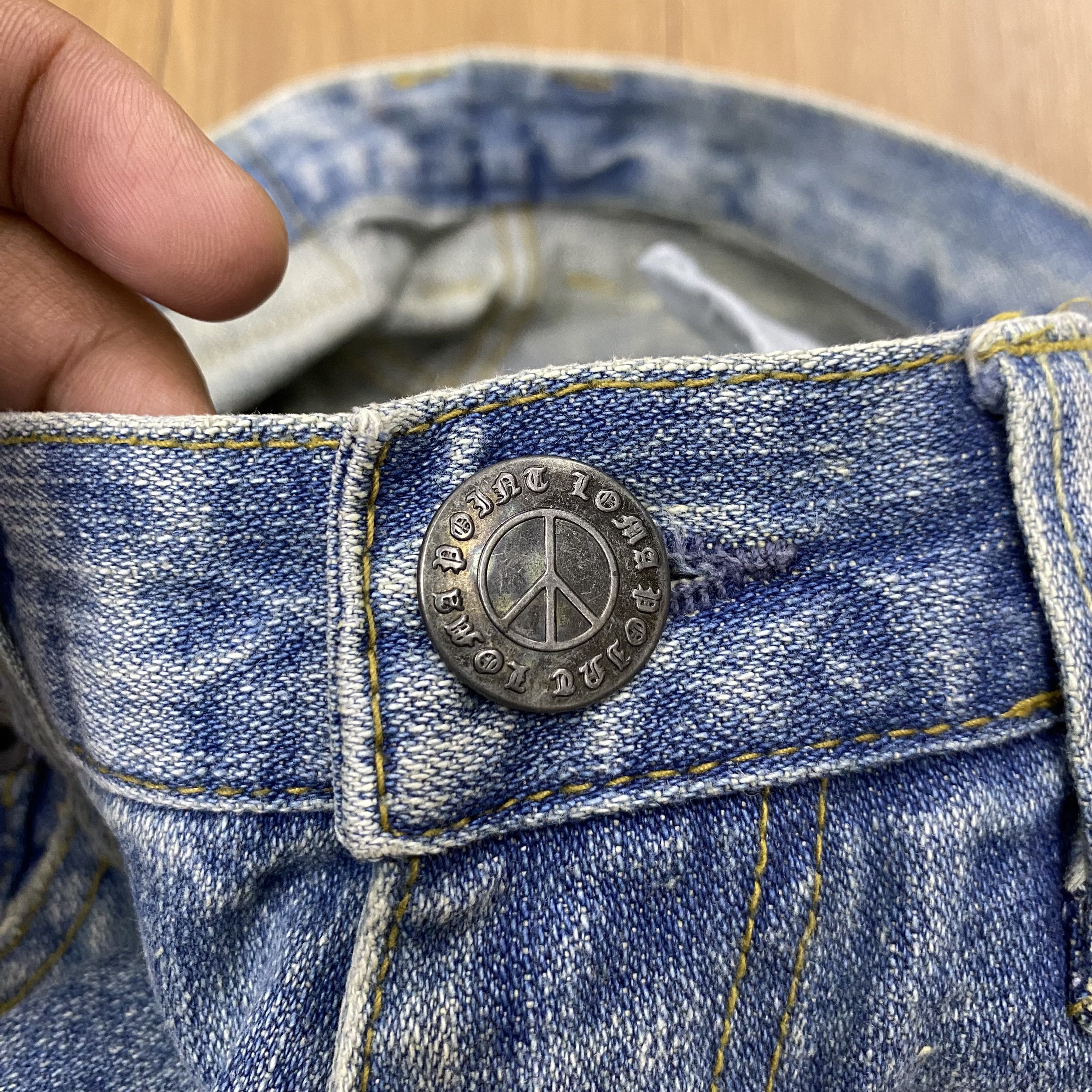 Japanese Brand × Vintage Vintage PEACE Jeans Painted Denim Distress CD151 Size US 31 - 14 Thumbnail