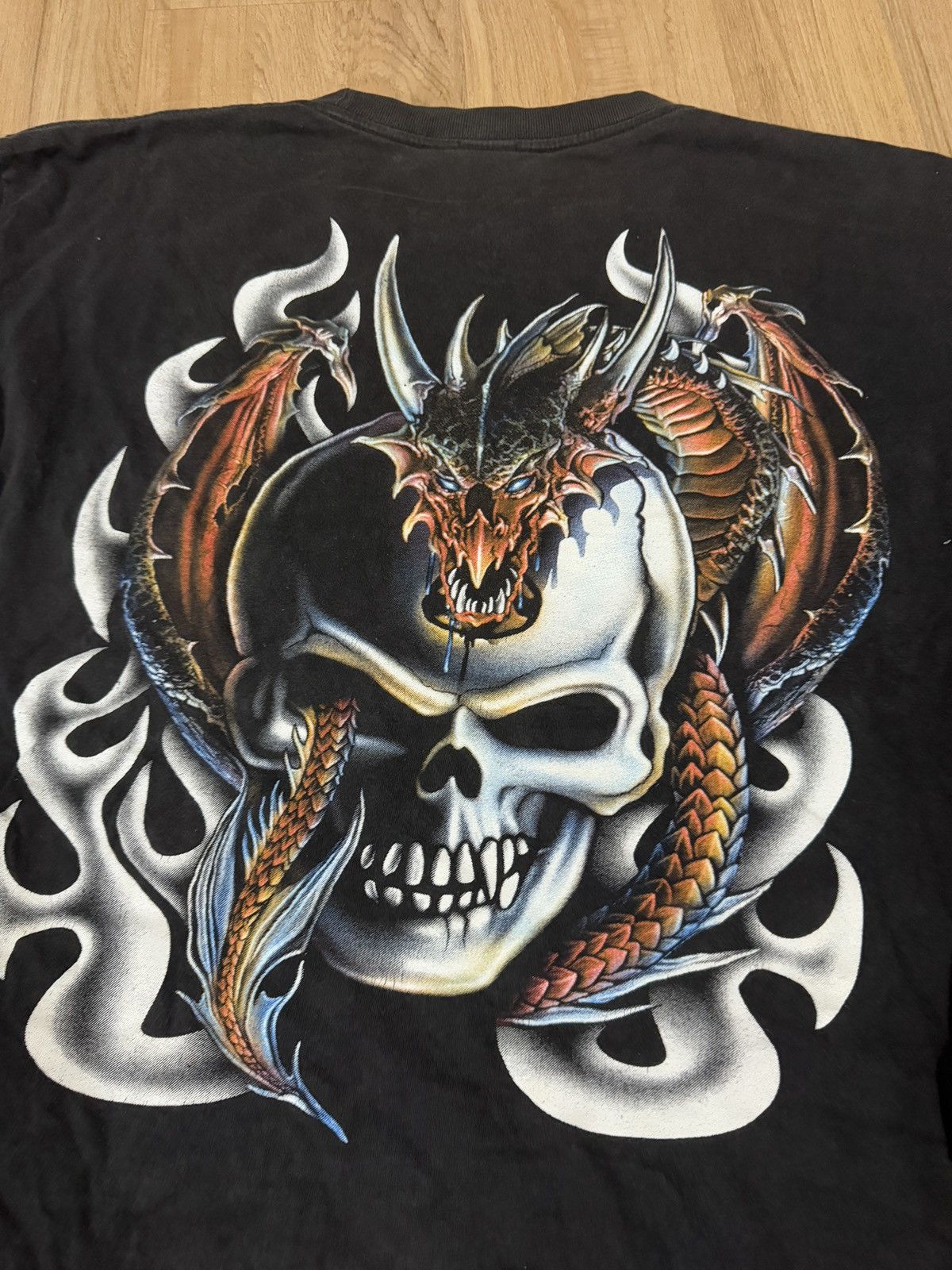 Vintage SKULLS DRAGON FLAME T Shirt Size US L / EU 52-54 / 3 - 4 Thumbnail