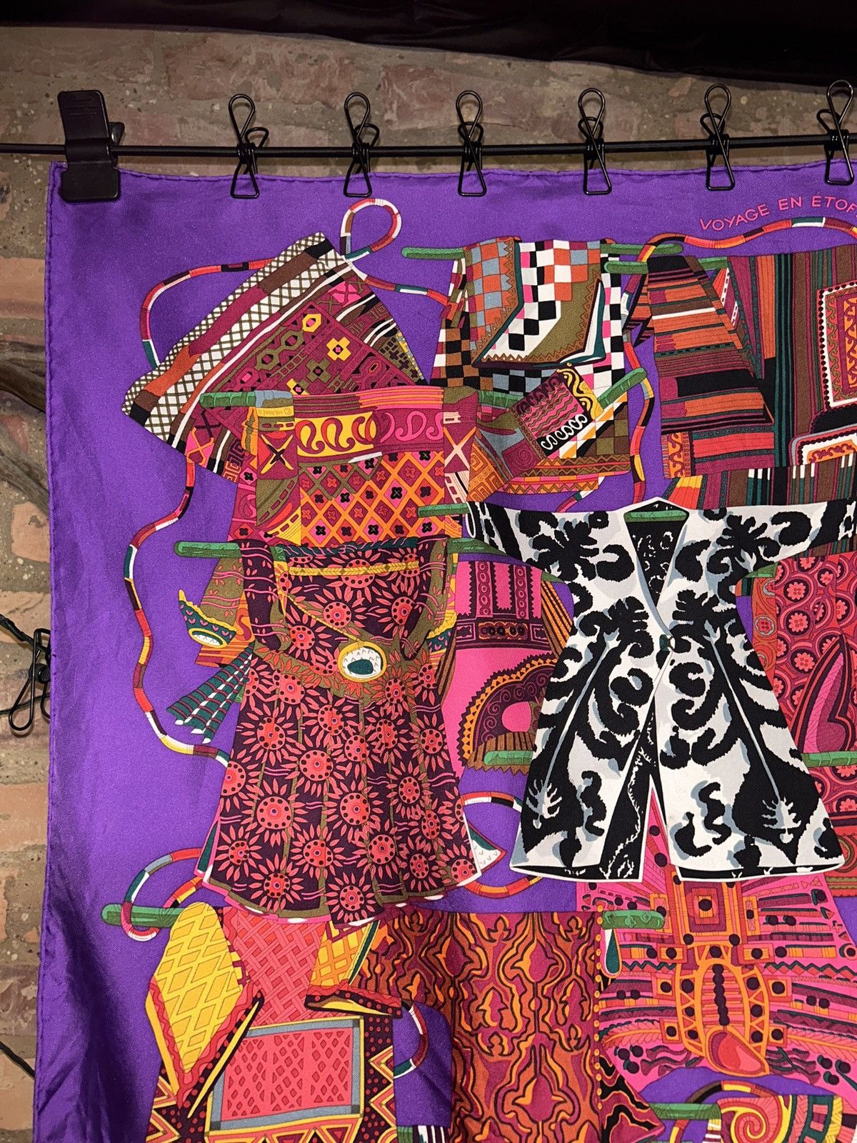 Hermes Hermes Voyage En Etoffes Silk Scarf Handkerchief In Purple Size ONE SIZE - 3 Thumbnail