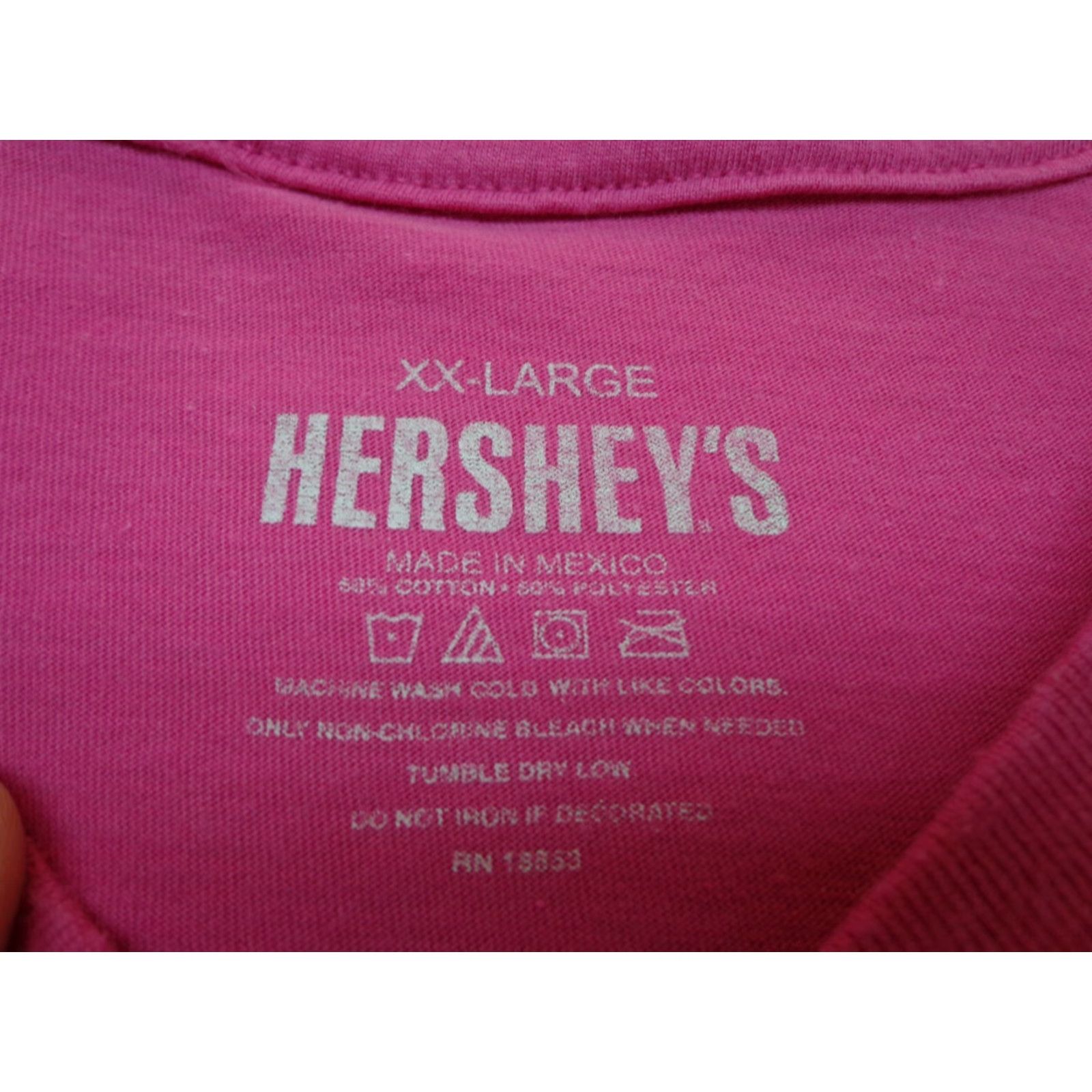 Vintage Hershey's Kisses LOVE Pink T Shirt Junior's 2XL Womens Short Sleeve Crew Neck Cotton Blend Size XXL / US 16-18 / IT 52-54 - 3 Thumbnail