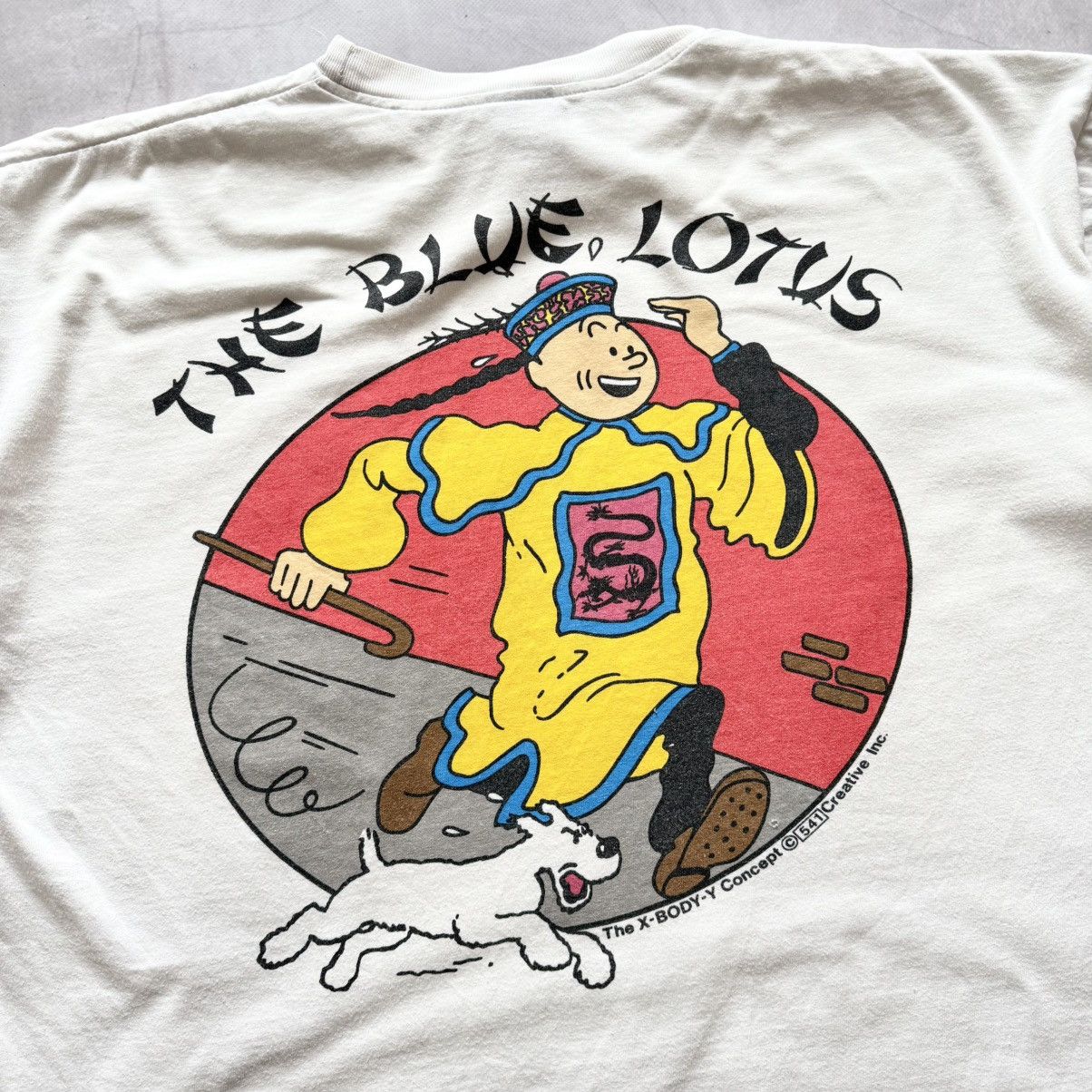 Vintage 90s TinTin The Blue Lotus Cartoon Movie T-shirt Tee Y2K Size US XL / EU 56 / 4 - 2 Thumbnail