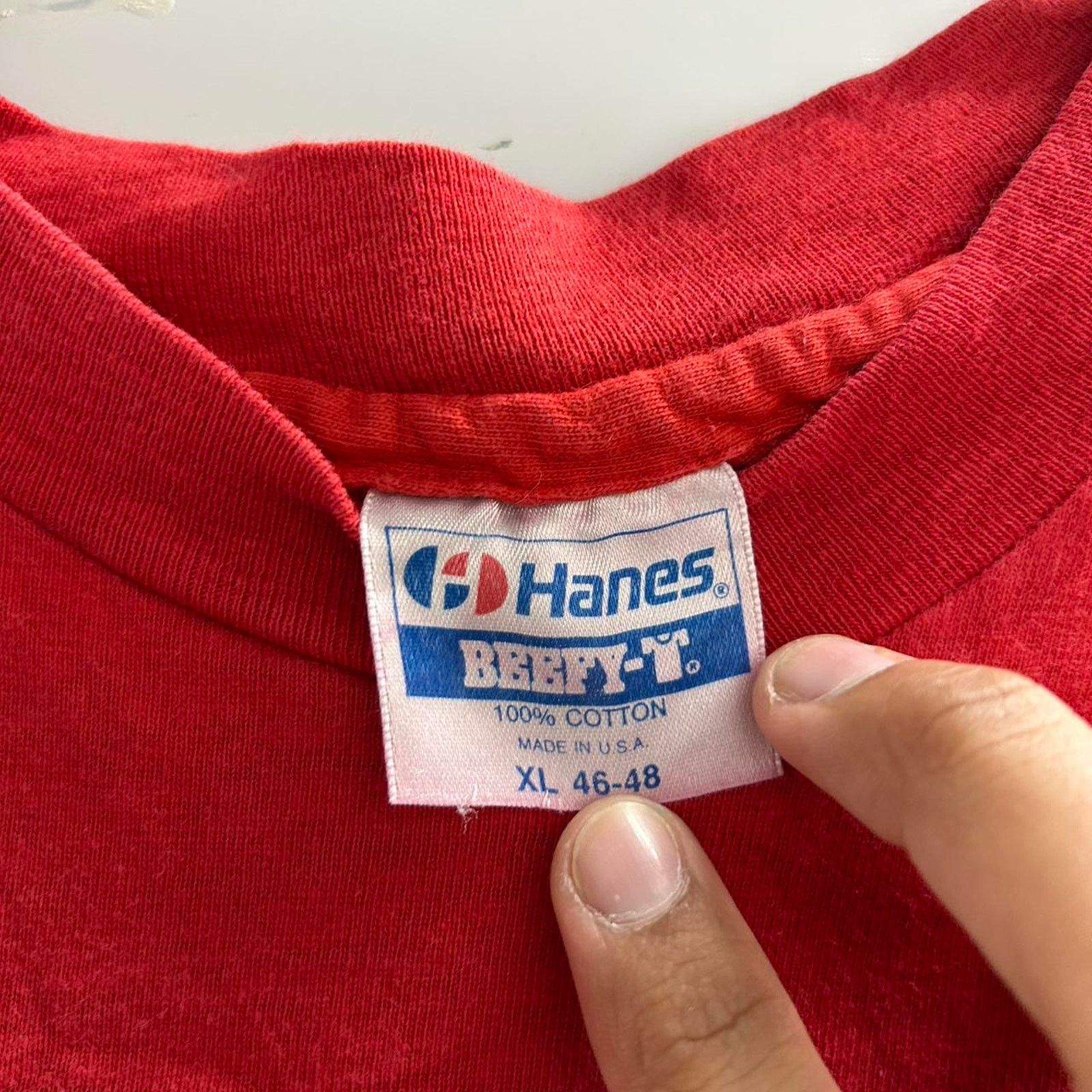 Hanes VTG Red Broken Spoke Saloon biker tee Size US XL / EU 56 / 4 - 2 Thumbnail