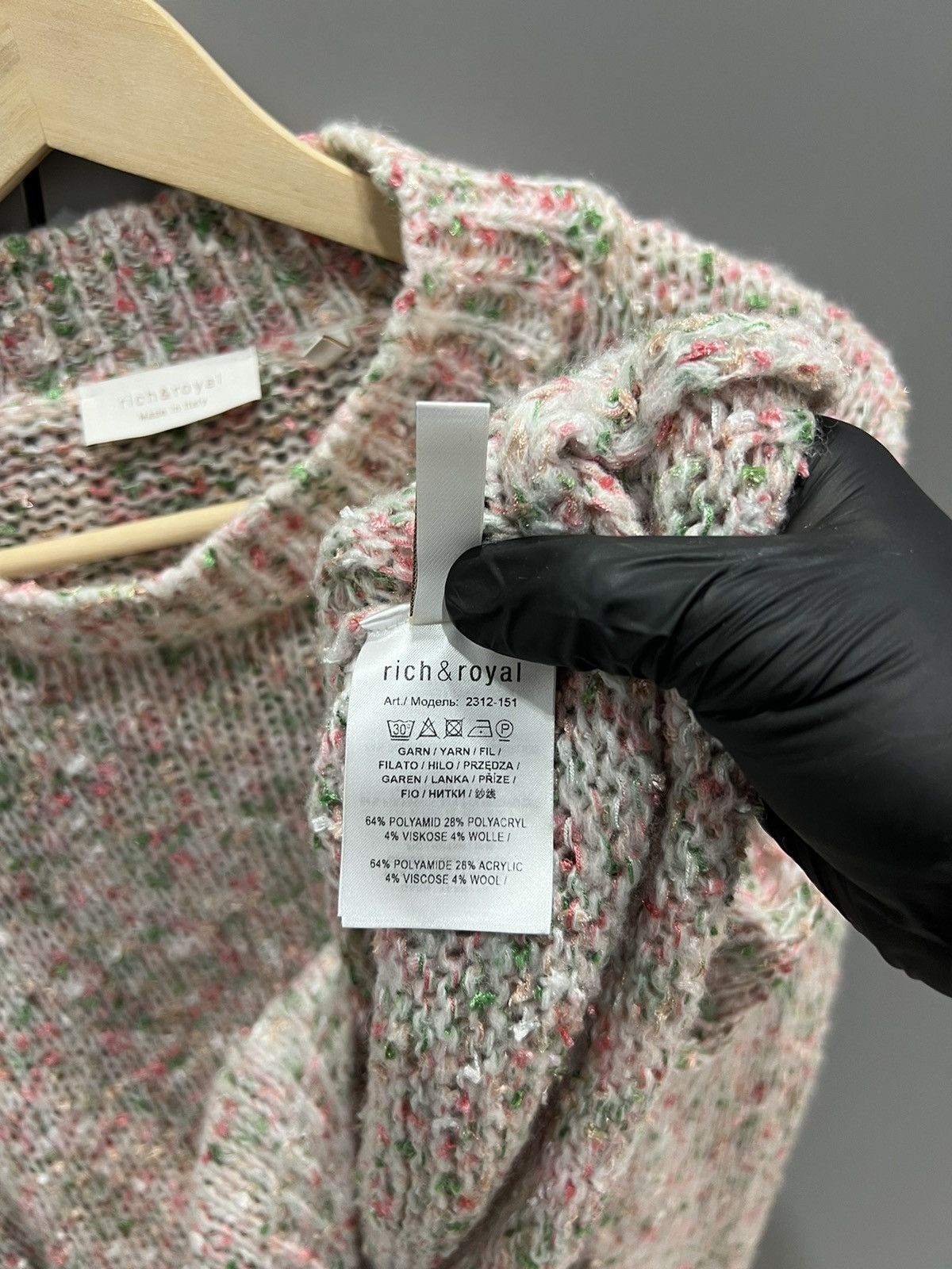 If Six Was Nine Rich Royal Sweater Made in Italy Floral Knit Crew Neck Size M / US 6-8 / IT 42-44 - 12 Thumbnail