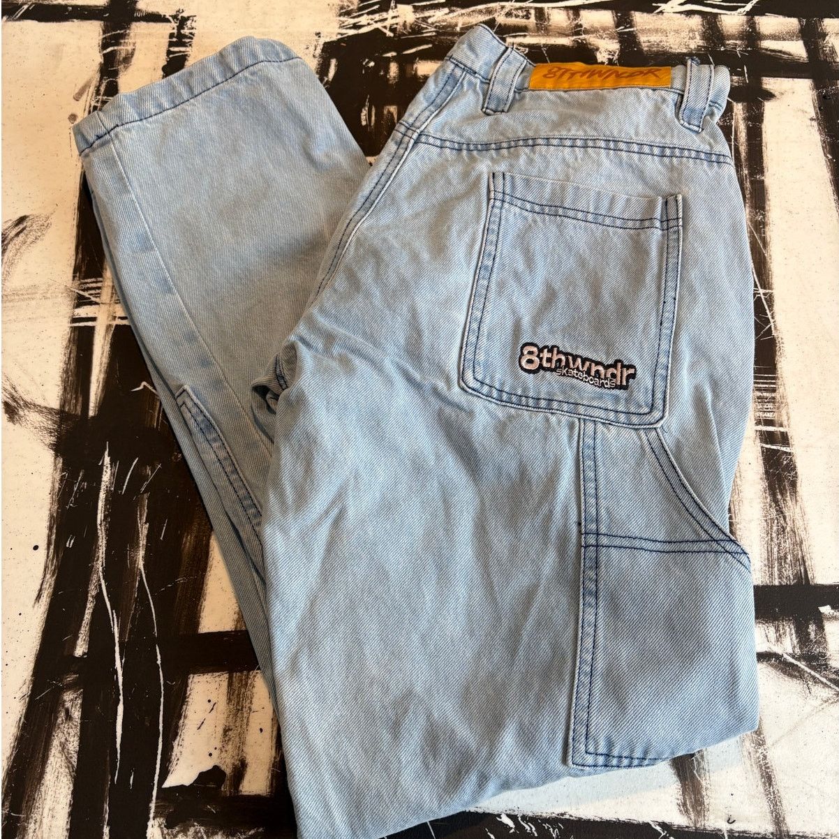 8THWNDR 8THWNDR Double Knee Denim Pant Blue (32x31) Carpenter Jean Size US 32 / EU 48 - 2 Thumbnail