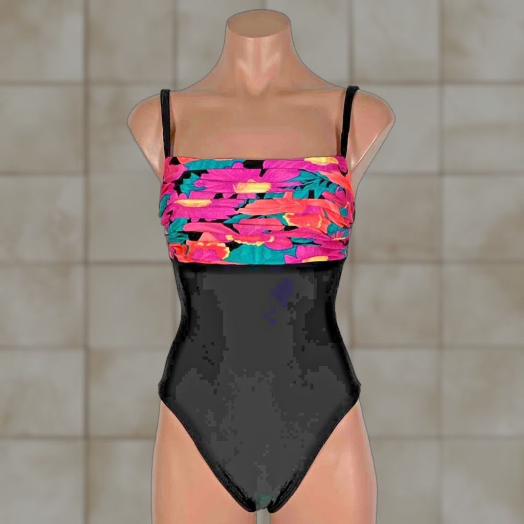 VINTAGE La Blanca Women's One Piece Bathing Suit Swimsuit Floral