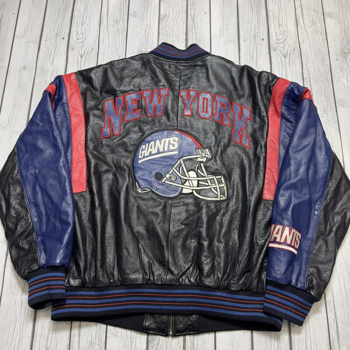 G-III × NFL × Vintage Vintage New York Giants leather jacket Size US XXL / EU 58 / 5 - 2 Thumbnail