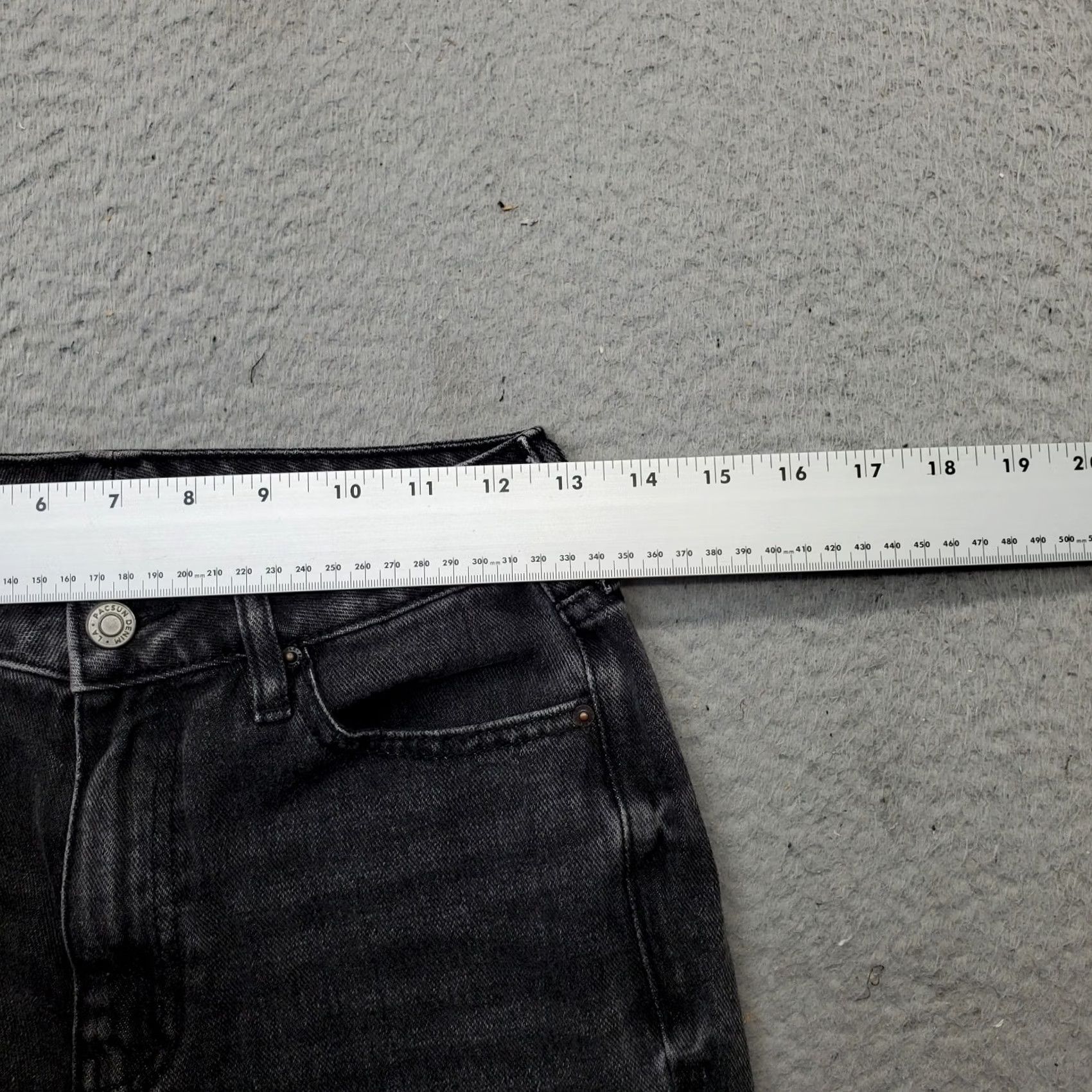 Pacsun PacSun Womens Jeans 24 Black Denim 5-Pocket Dark Wash Regular Straight Leg Size 42" / US 20 - 6 Thumbnail