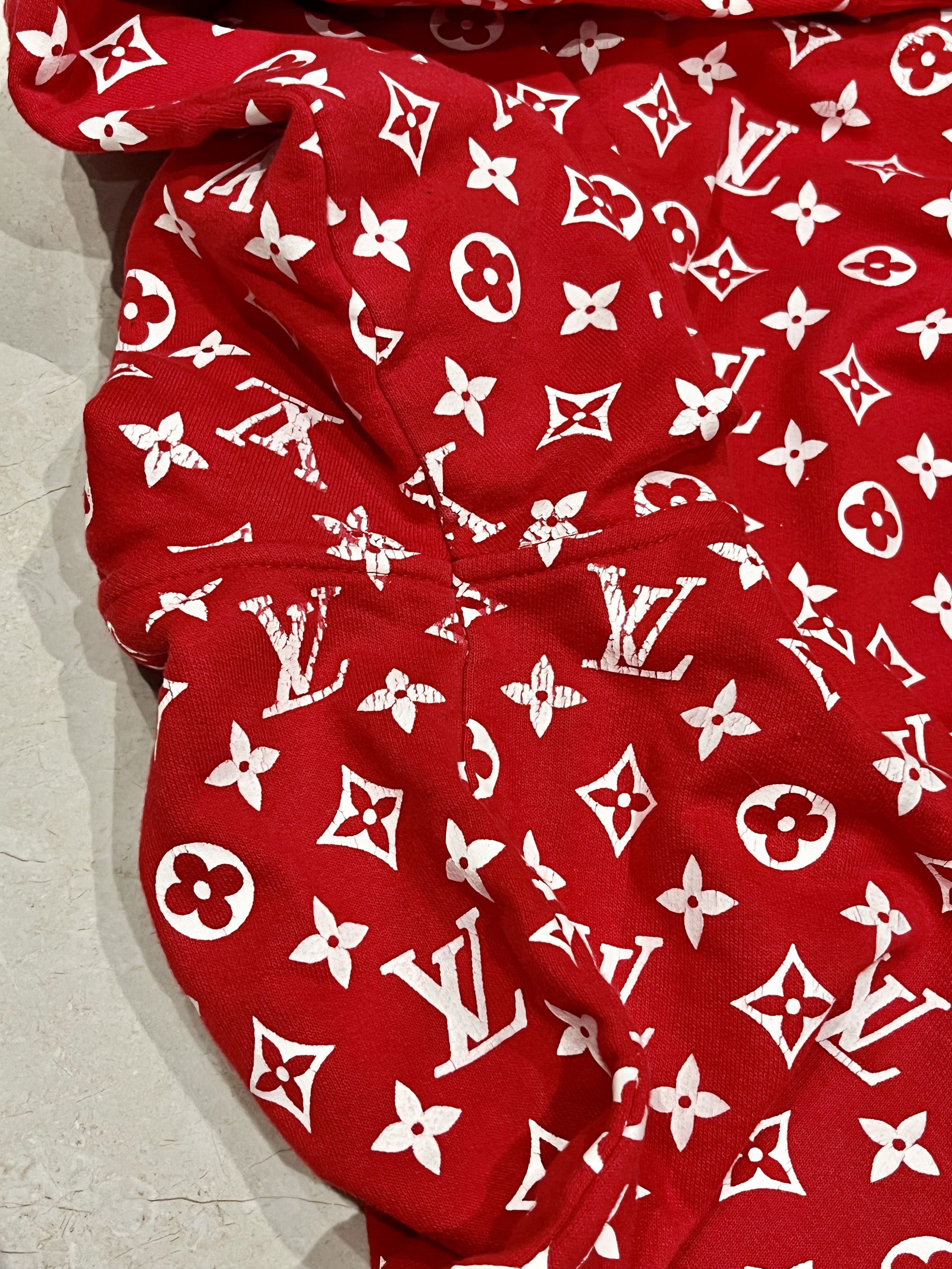 Louis Vuitton × Supreme Supreme x Louis Vuitton SS17 Red ‘All Over Monogram Hoody’ Size US XXL / EU 58 / 5 - 11 Thumbnail