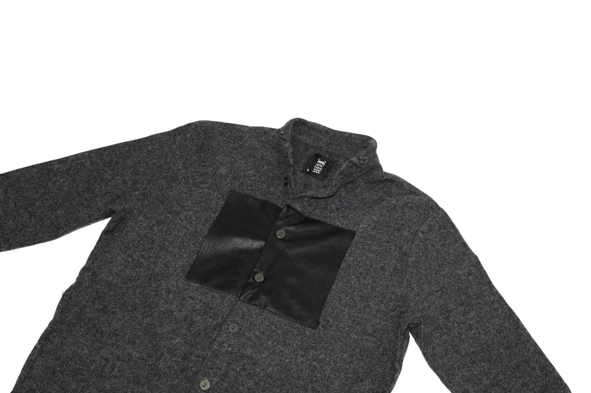 Japanese Brand 💥JEKERxJEKER Zurich Asymmetric hybrid Wool overshirt Size US M / EU 48-50 / 2 - 3 Thumbnail