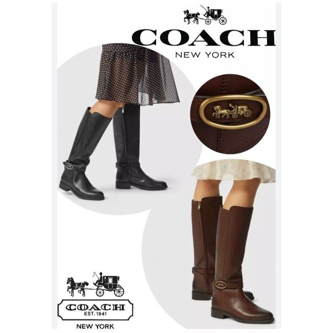 Coach COACH Walnut Horse Carriage Equestrian Riding Knee Boots Size US 7.5 / IT 37.5 - 17 Thumbnail