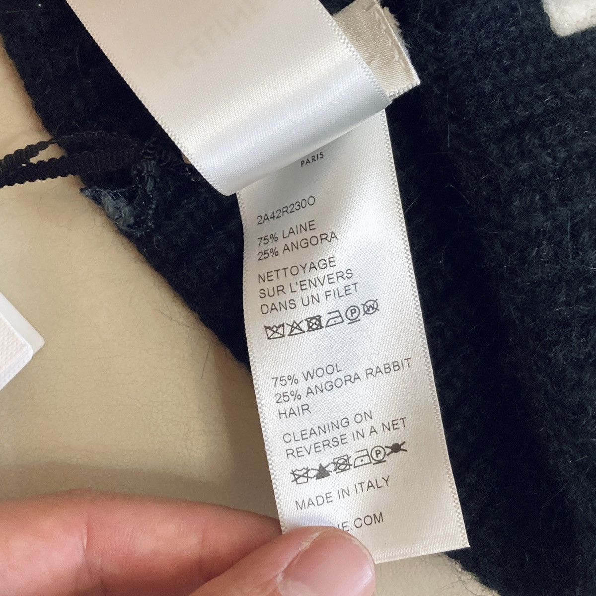 Celine CELINE BY HEDI SLIMANE 21AW EMBROIDERED LOGO WOOL HEADBAND Size ONE SIZE - 4 Thumbnail