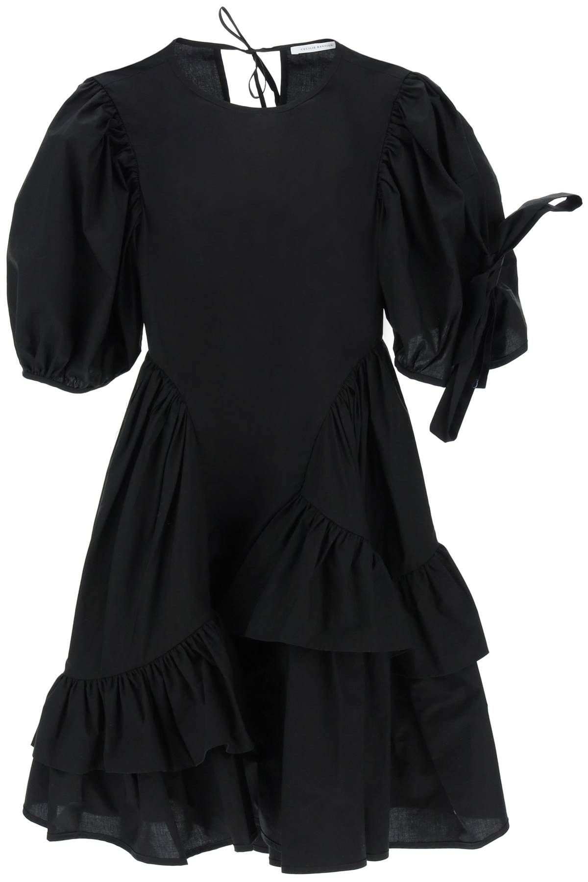 image of Cecilie Bahnsen 'danita' Poplin Cotton Dress in Black, Women's (Size Small)