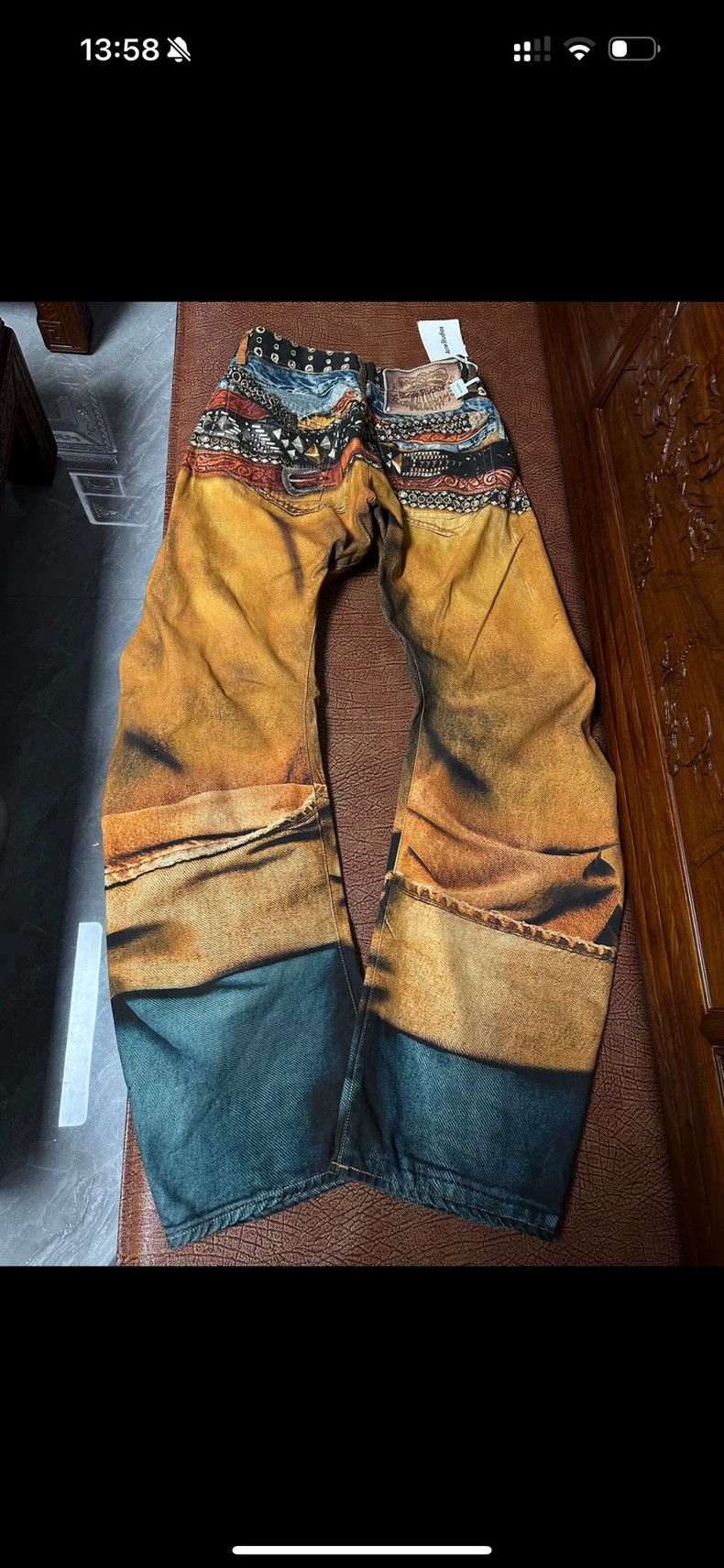 Acne Studios acne studios Brown printed machete jeans 2502-Nextarrow Size US 30 / EU 46 - 2 Thumbnail
