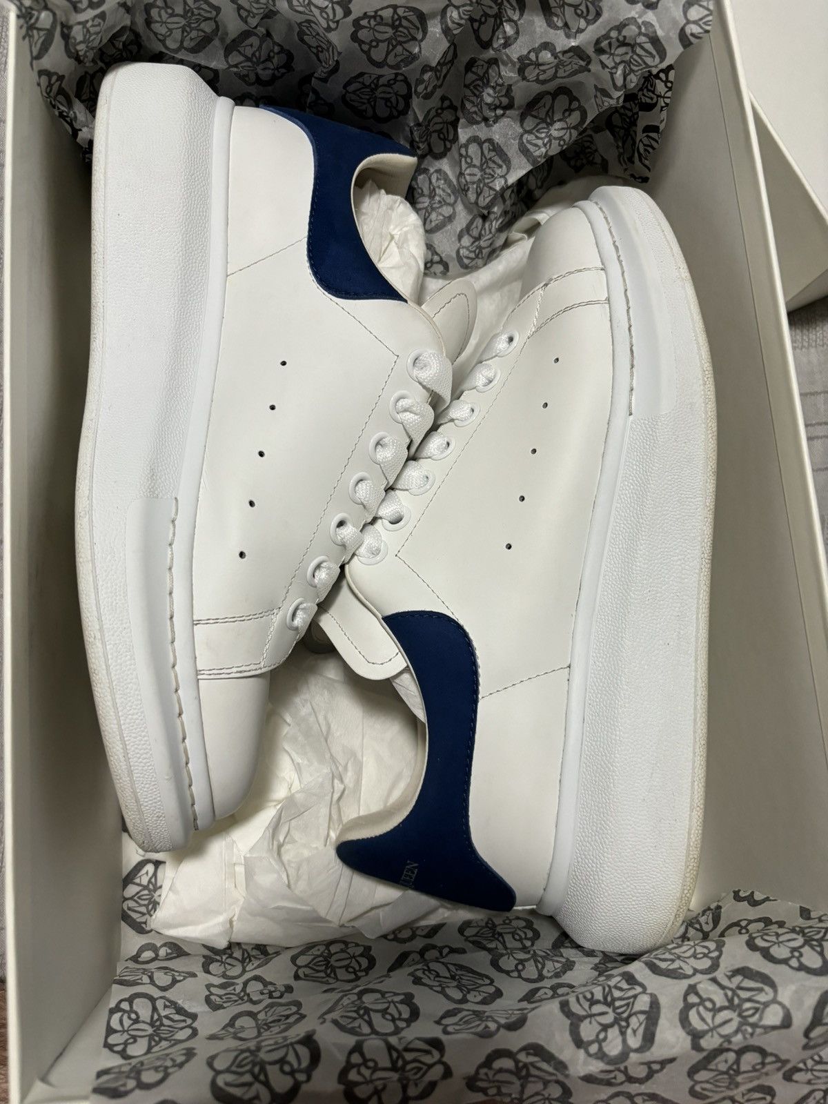 image of Alexander Mcqueens Oversized Shoes in Blue/White, Men's (Size 9)
