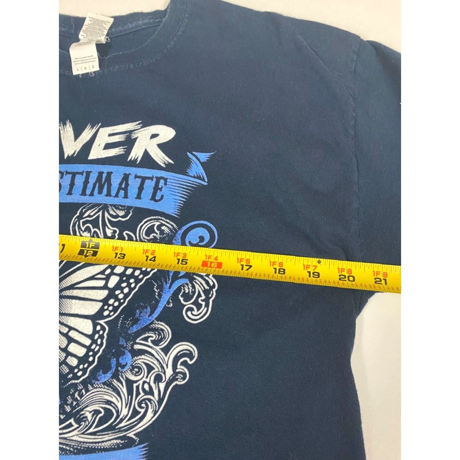 Gildan VINTAGE ALS Warrior Mens Shirt L Blue Gildan T-Shirt Crew Neck Short Sleeve Cotton Logo Hip Hop Love 80s 90s Warrier Atom Size US L / EU 52-54 / 3 - 6 Thumbnail