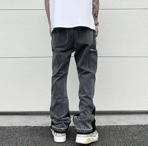 Jean Black Graffiti Wide Jeans Size US 32 / EU 48 - 3 Thumbnail
