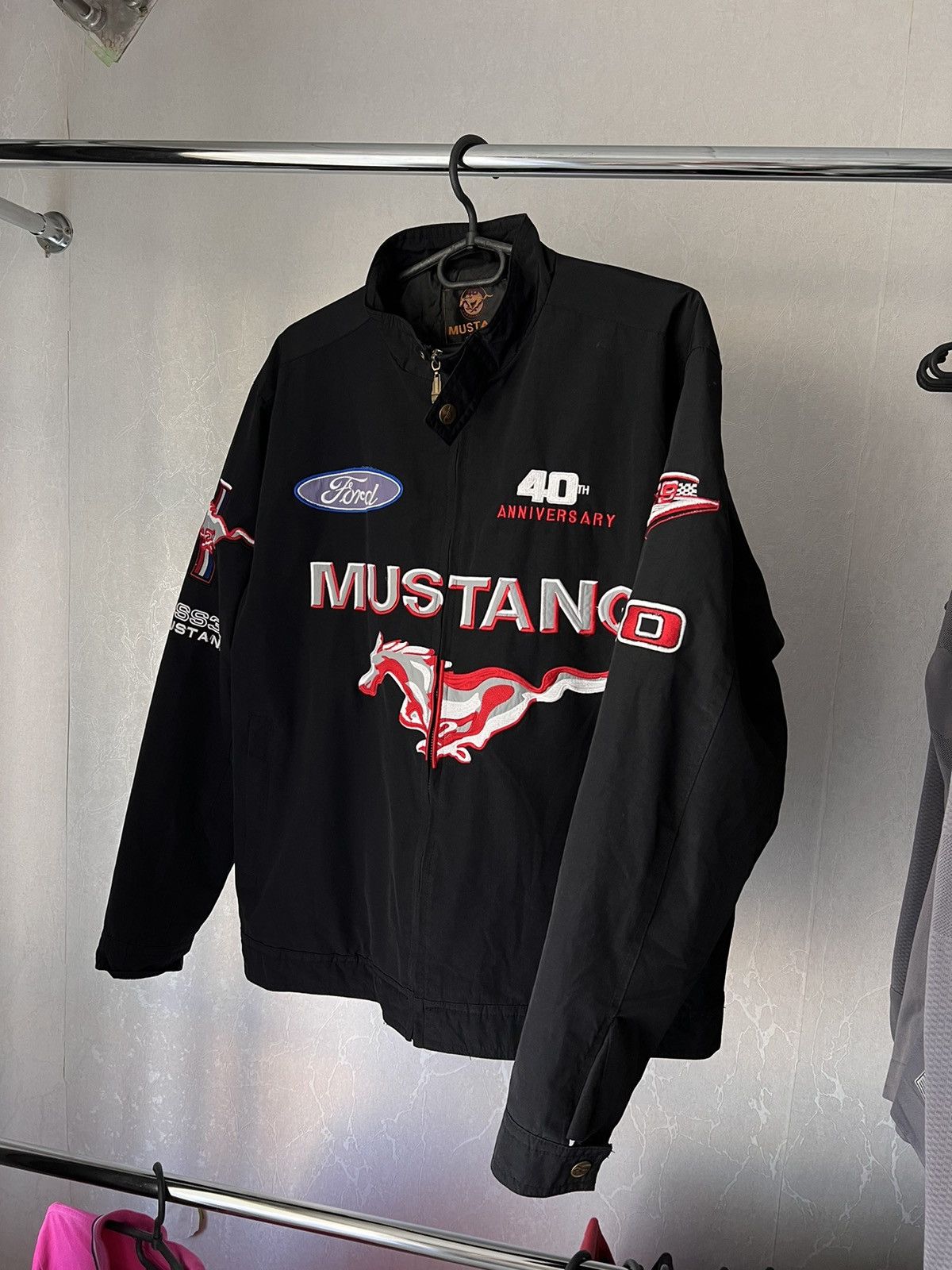 image of 40Th Anniversary Mustang Ford Vintage Jacket Boss 429 Racing in Black, Men's (Size Large)