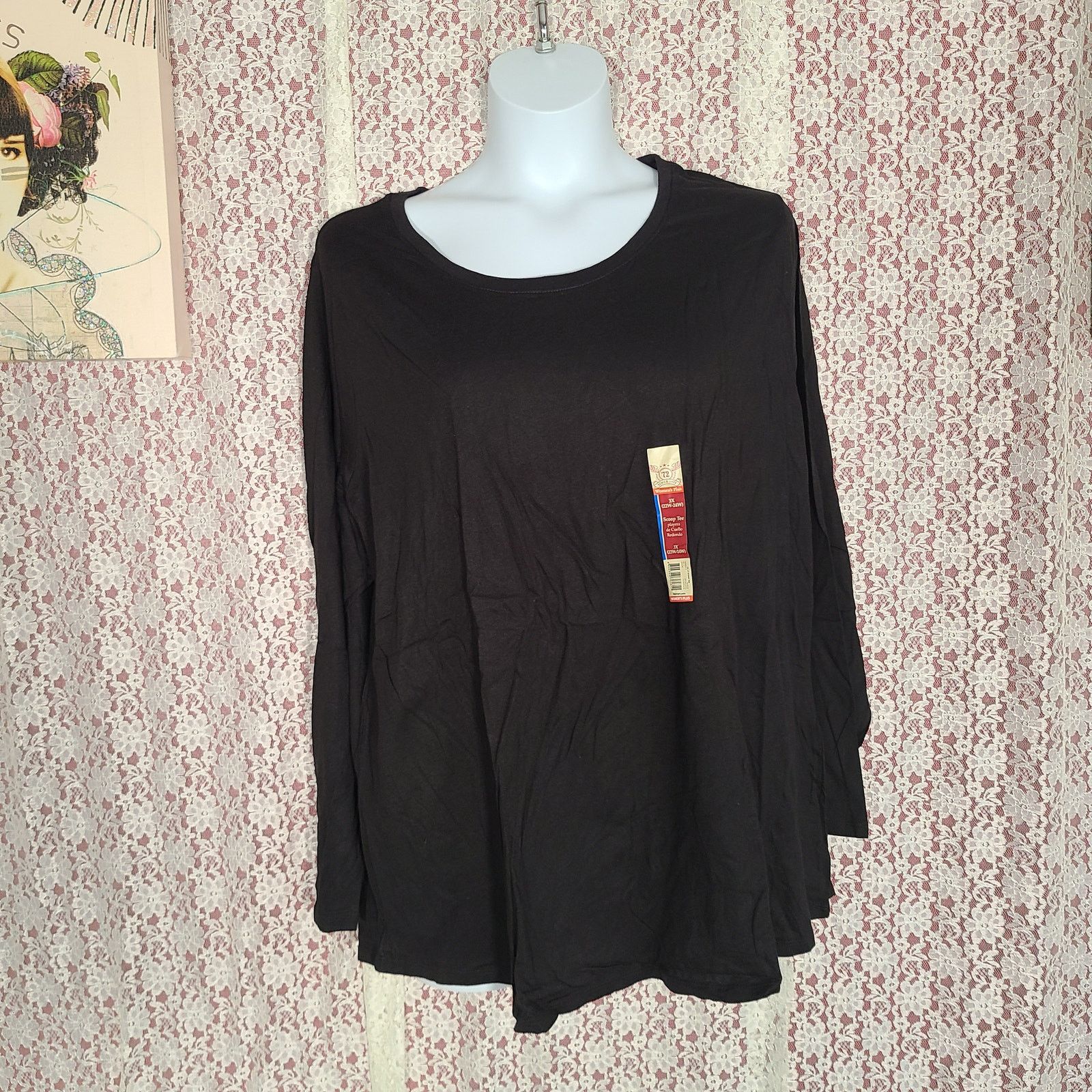 Faded Glory NWT Faded Glory black long sleeve top size 3X Size 3XL / US 20-22 - 1 Thumbnail