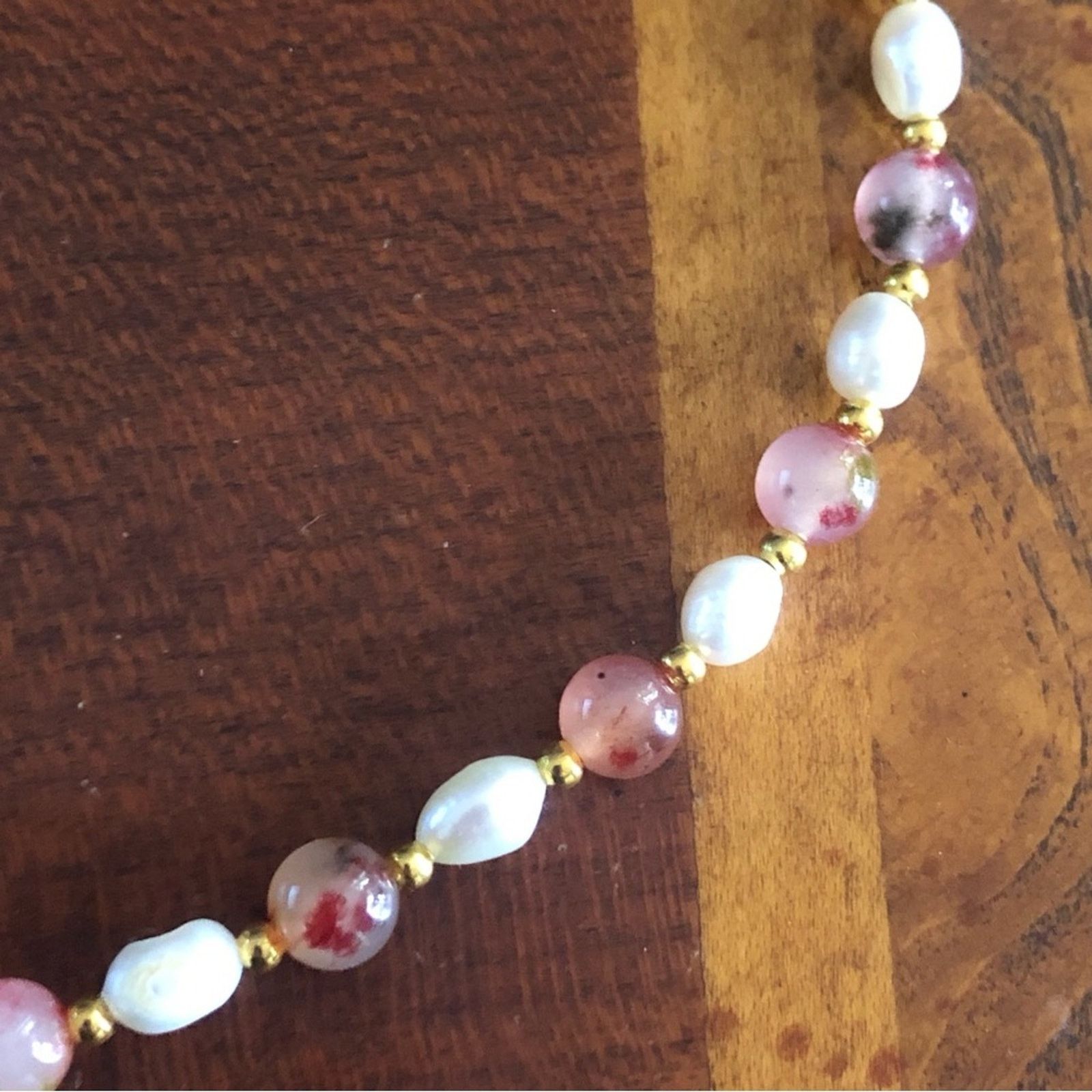 Handmade Handcrafted genuine pink quartz pink tourmaline pearl neckla Size ONE SIZE - 8 Thumbnail