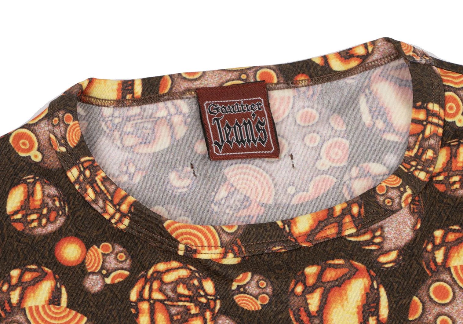 Jean Paul Gaultier Psychedelic Round Hem T-Shirt in Orange Brown Size US M / EU 48-50 / 2 - 3 Thumbnail