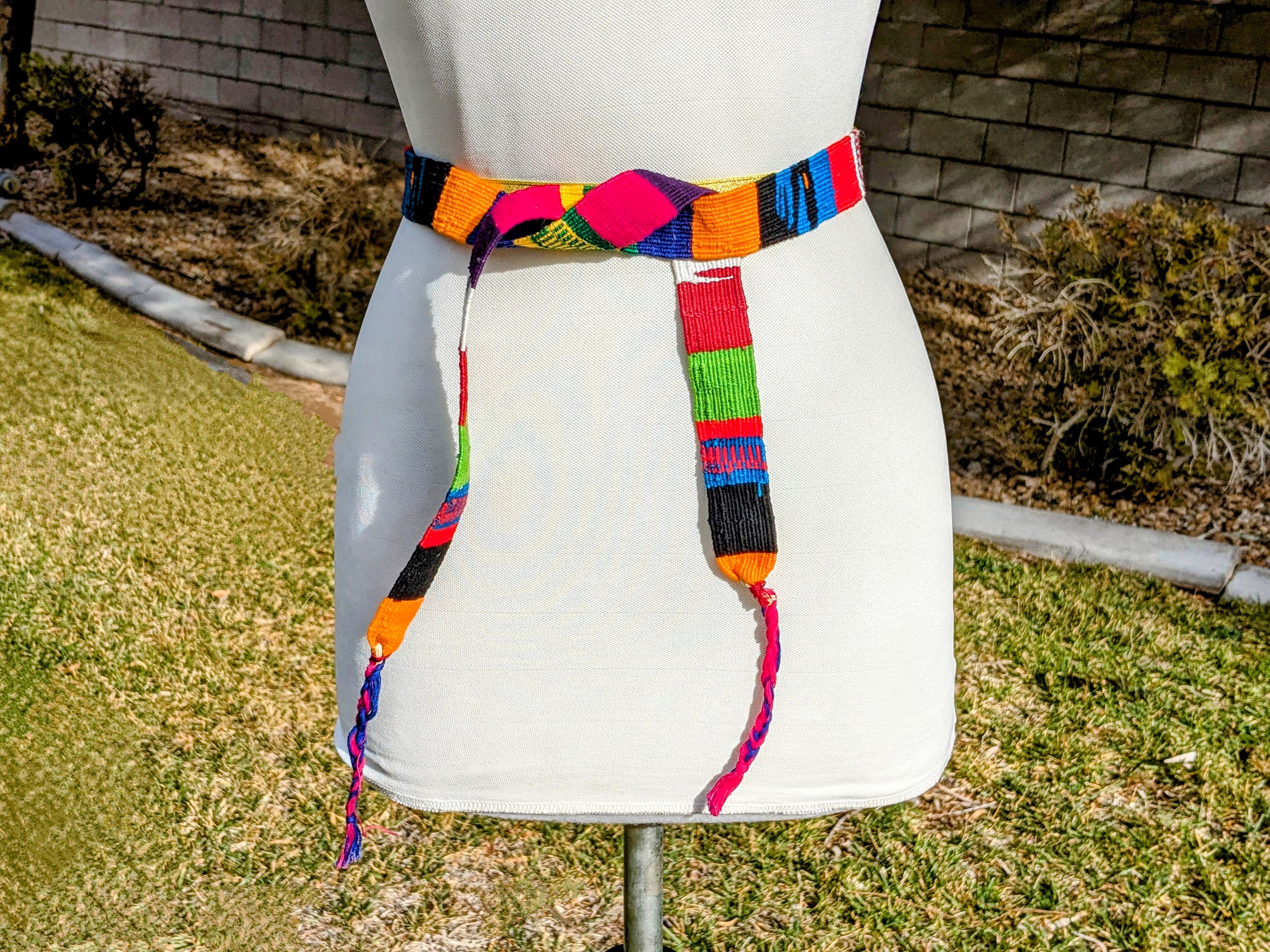 Vintage Guatemala Woven Indigenous Mayan Toto Sash Belt Strap Set Size ONE SIZE - 4 Thumbnail
