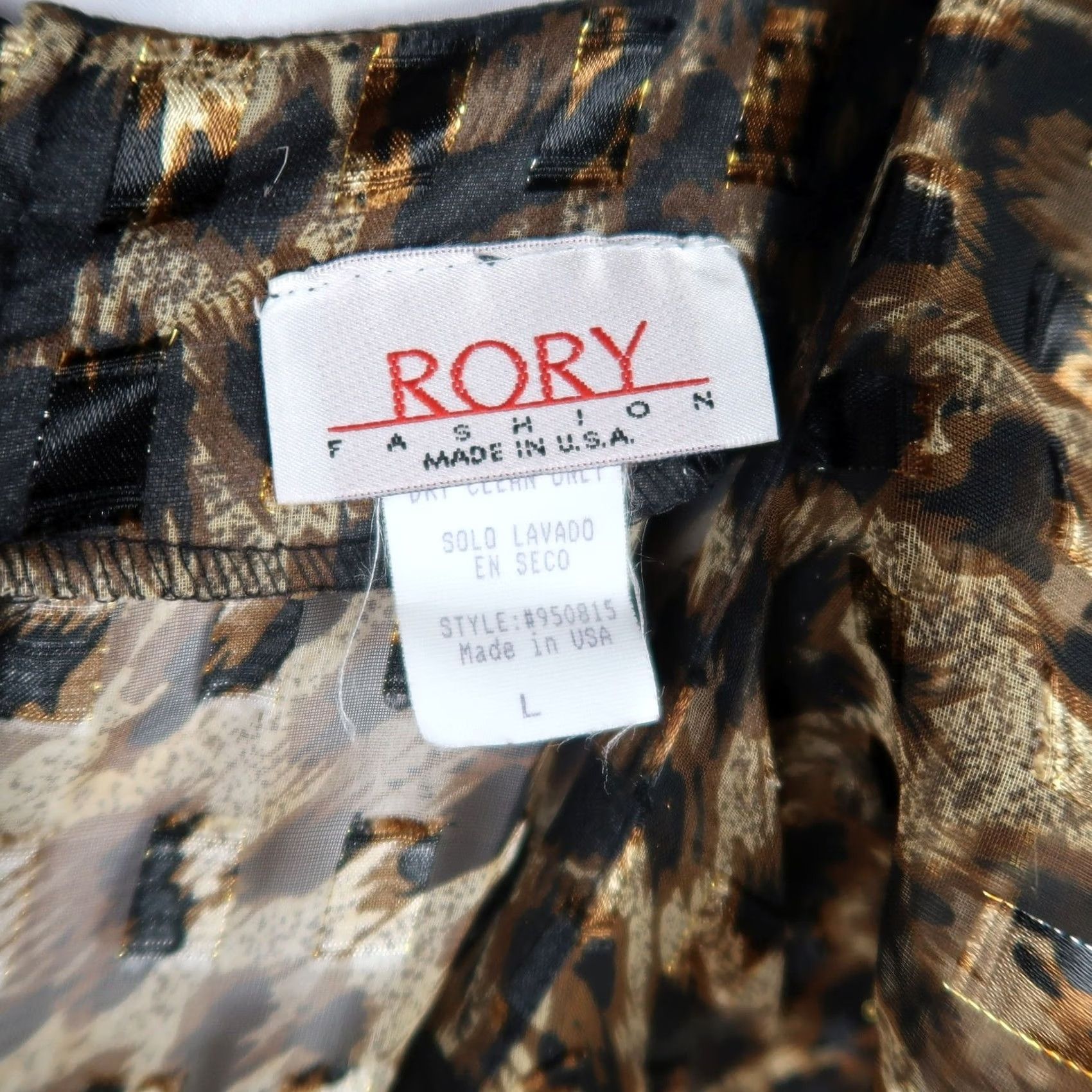 Vintage VINTAGE Rory Brown Leopard and Black Wide Leg Jumpsuit L Size 36" / US 14 / IT 50 - 4 Thumbnail